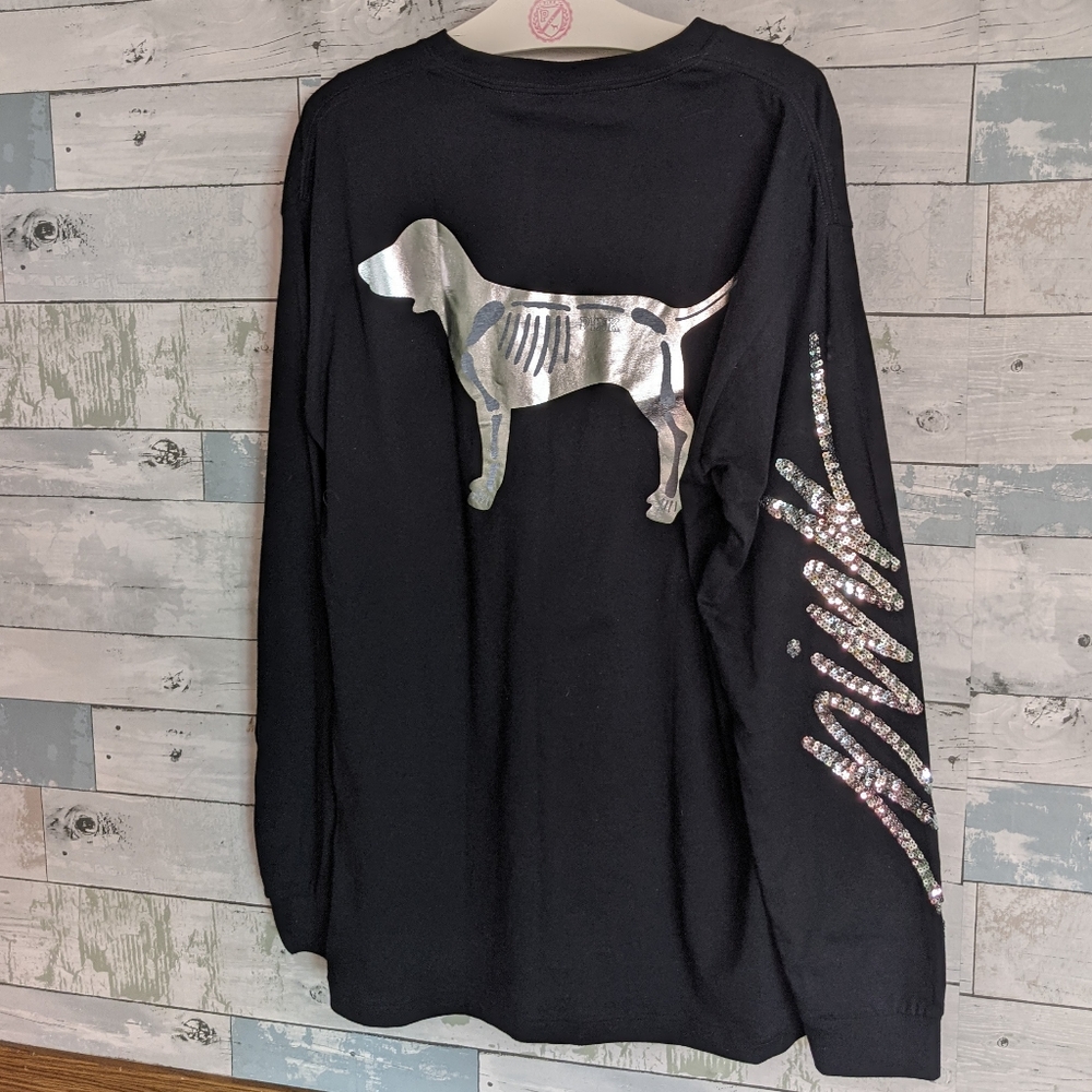 Victoria's secret pink rare skeleton dog top